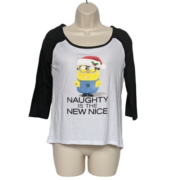 Despicable Me Womens T-Shirt Size Small Minion Christmas Naughty Is The New Nice - Picture 1 of 4